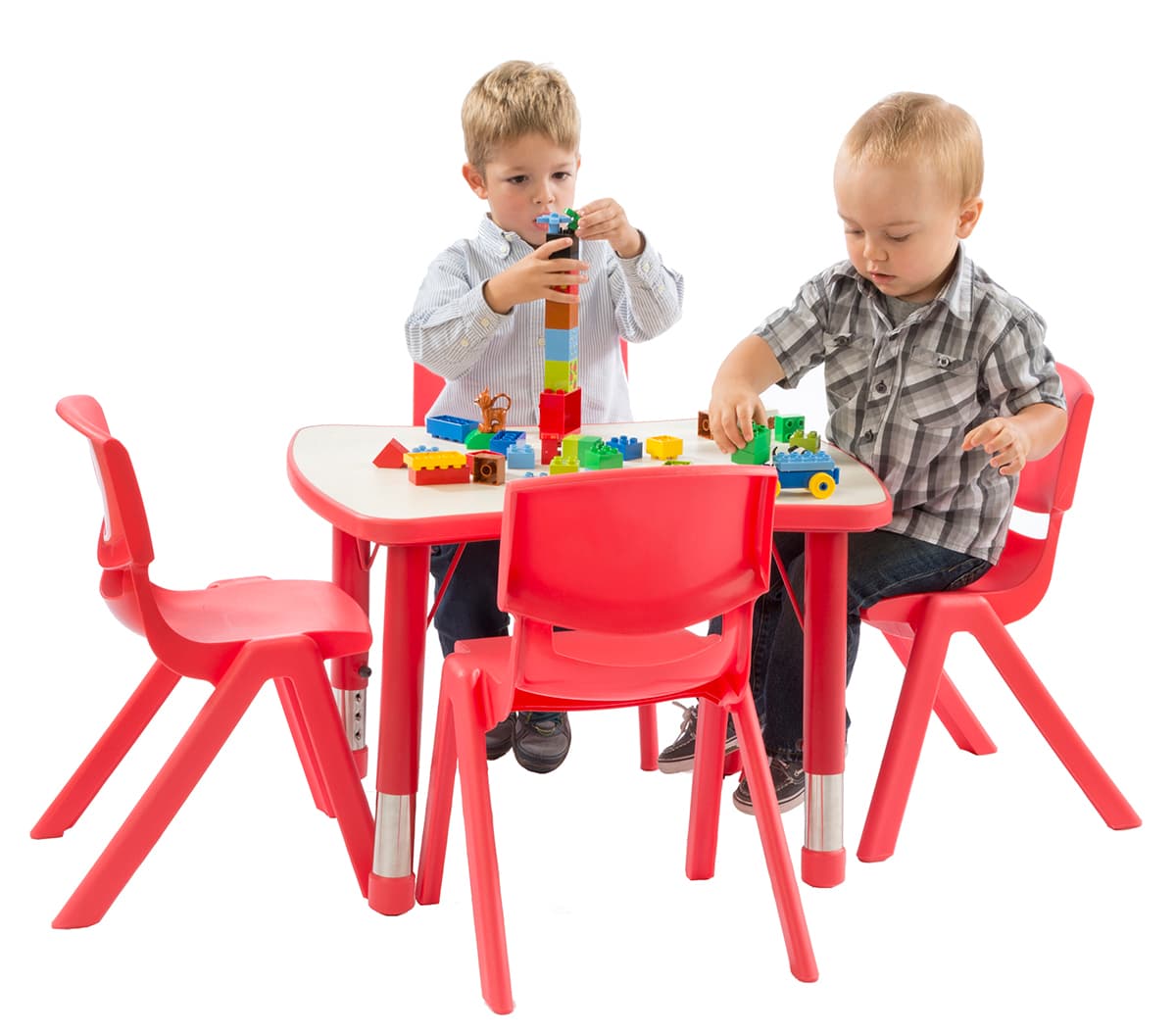 Red Height Adjustable Children’s Table, Chairs Sold Separately