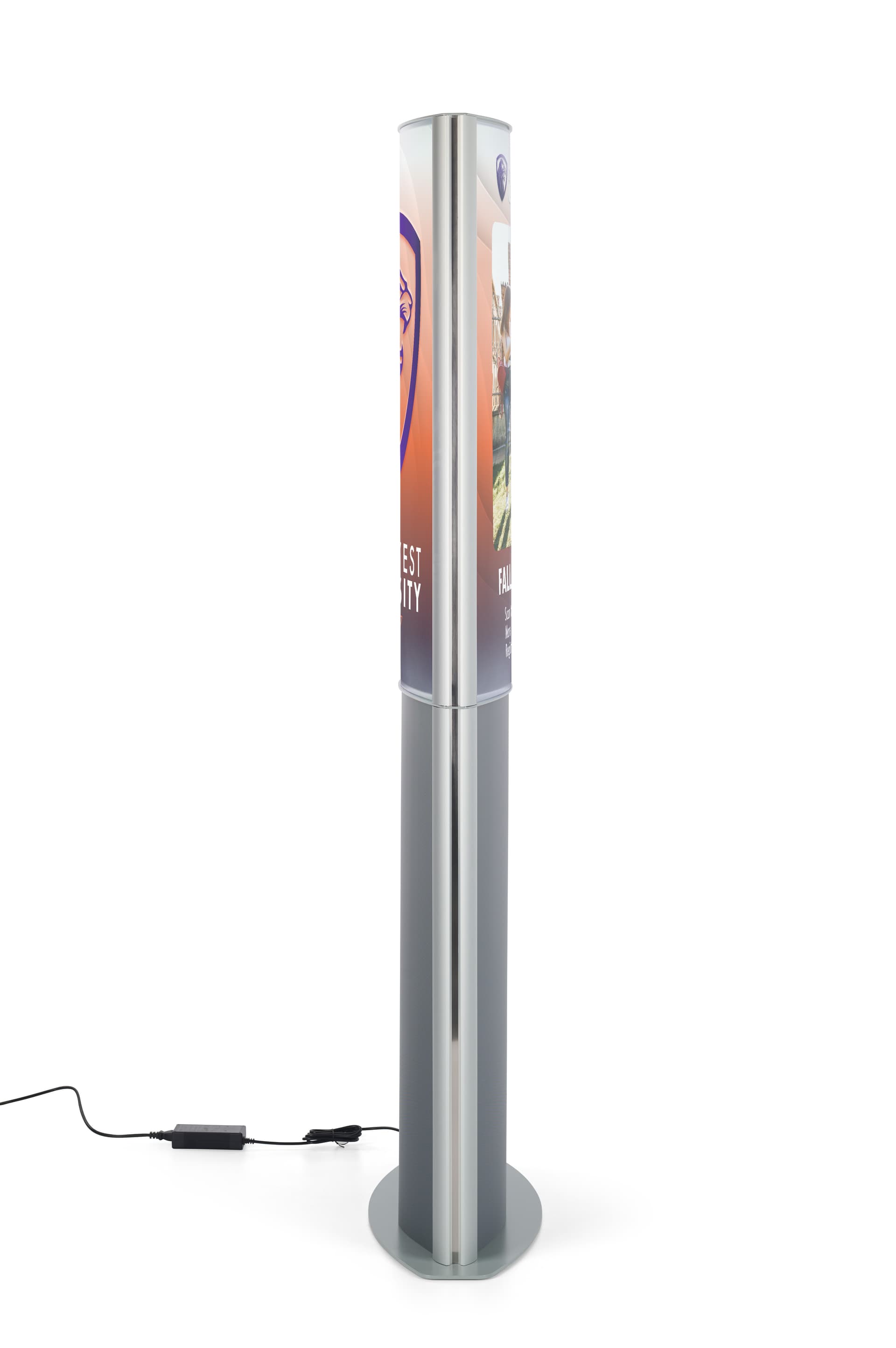 Illuminated poster stand side profile