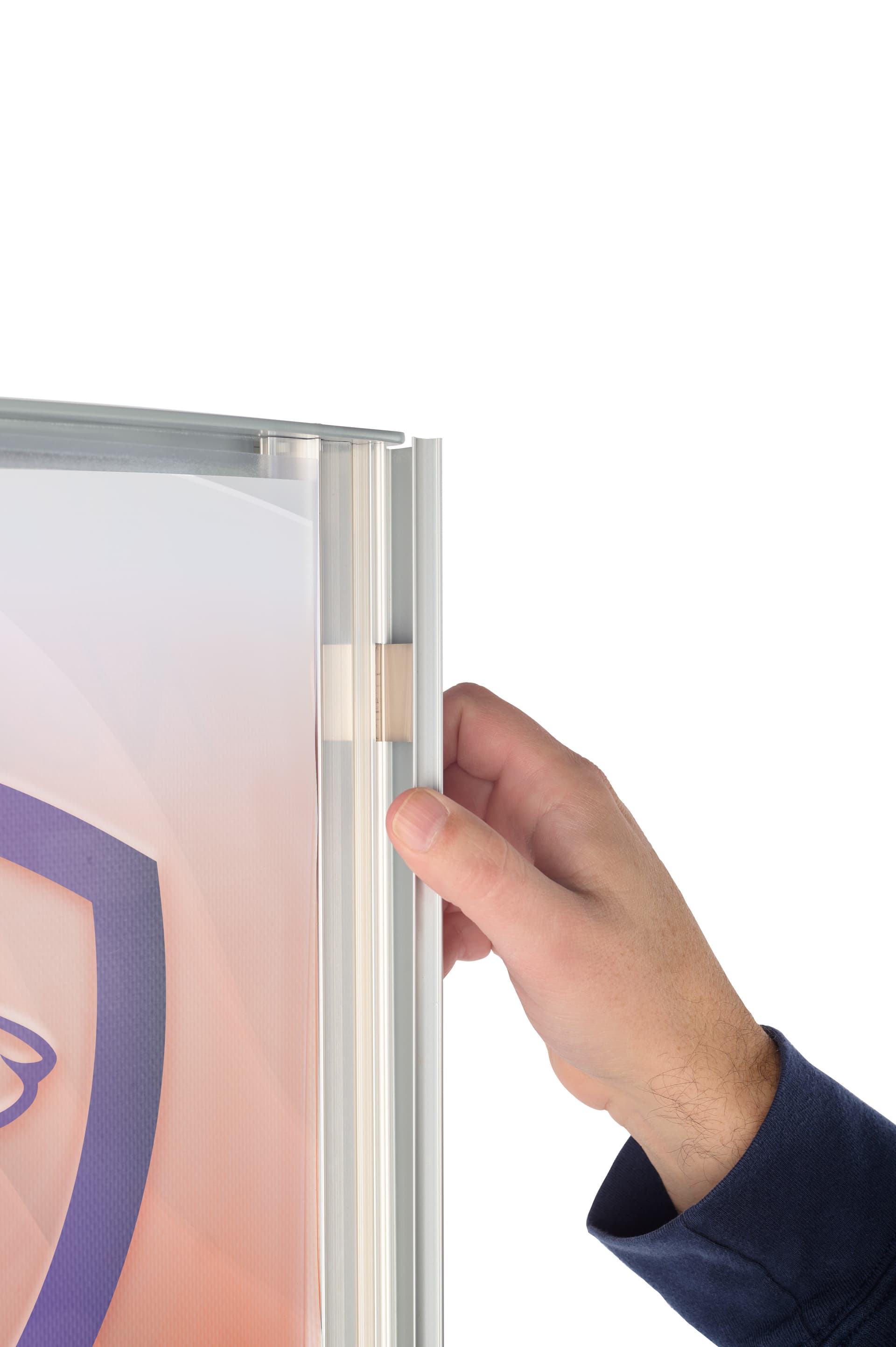 Illuminated poster frame with easy open snap frame 