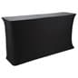 6’ Wide Portable Counter with Black Stretch Cover & Carrying Bags - Black & Silver