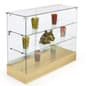 Retail Counter w/ Maple Base, Frameless Tempered Glass Top & Sliding Doors