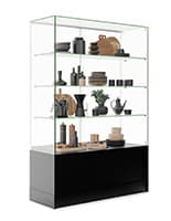 Free standing display case and cabinet