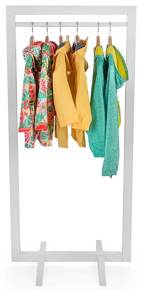 Square frame garment hanger stand with 1 rail