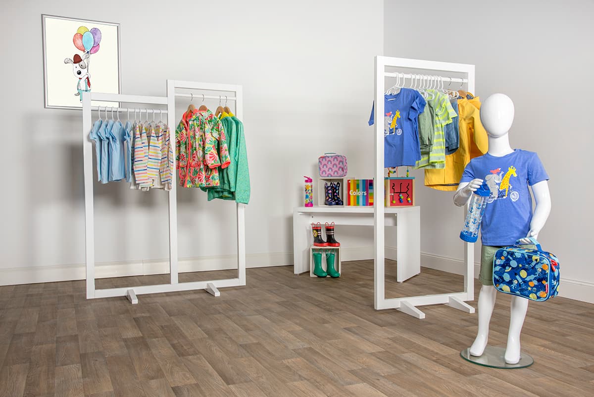 MDF square frame garment hanger stand