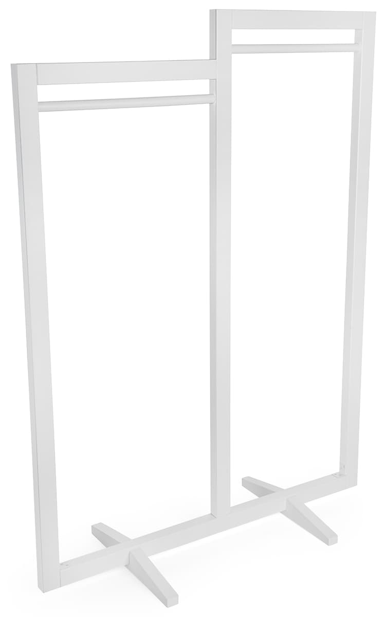 White modern cottage double carry clothing rack