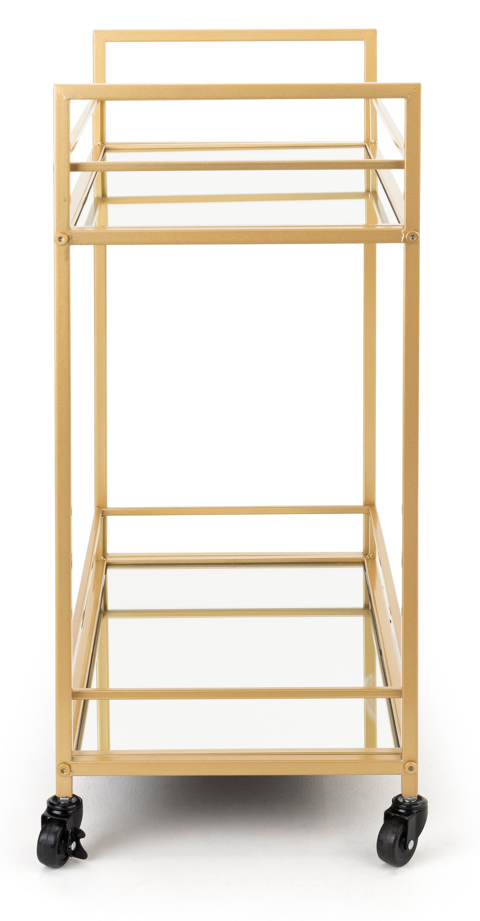French trolley bar cart measures 28 inches wide by 31 inches tall and 15 inches deep 