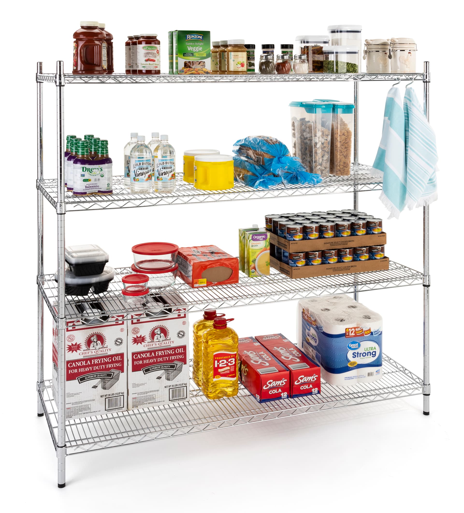 Commercial wire rack with optional acrylic liners