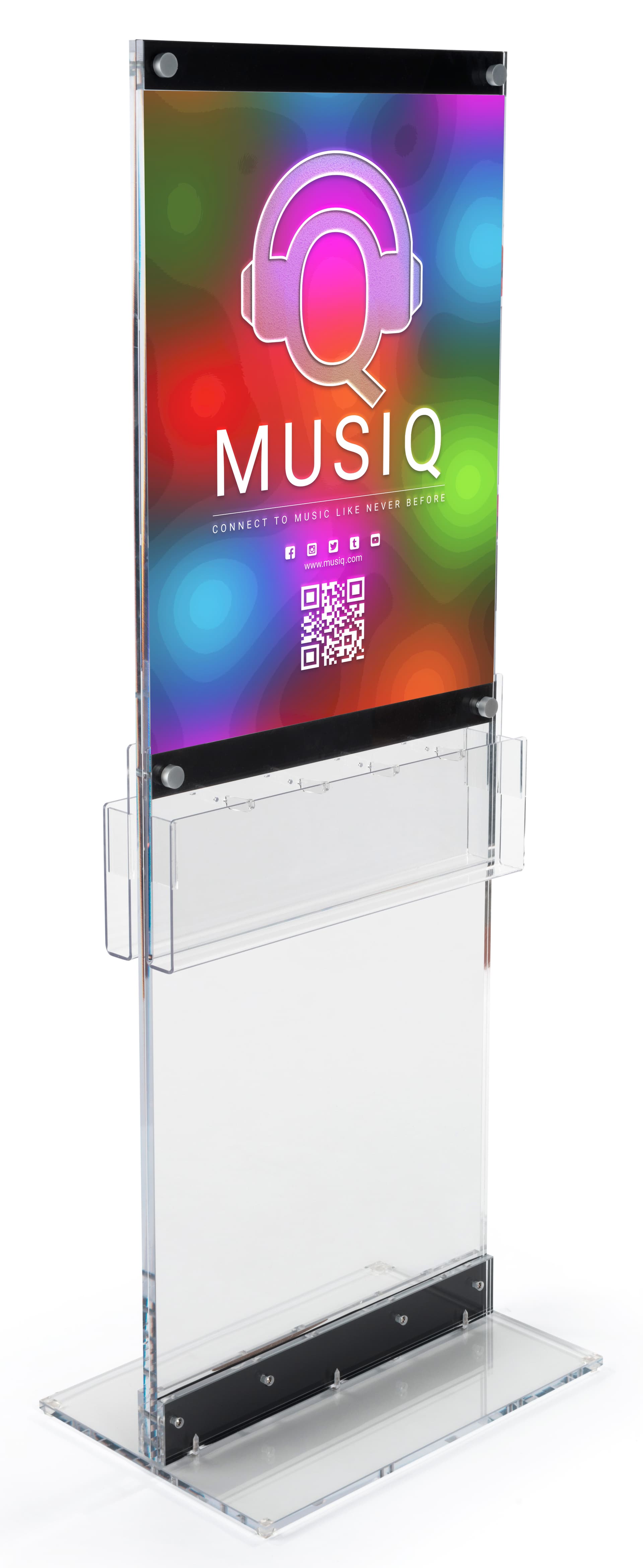 Custom Acrylic Display with Pockets & Double Sided Poster Stand
