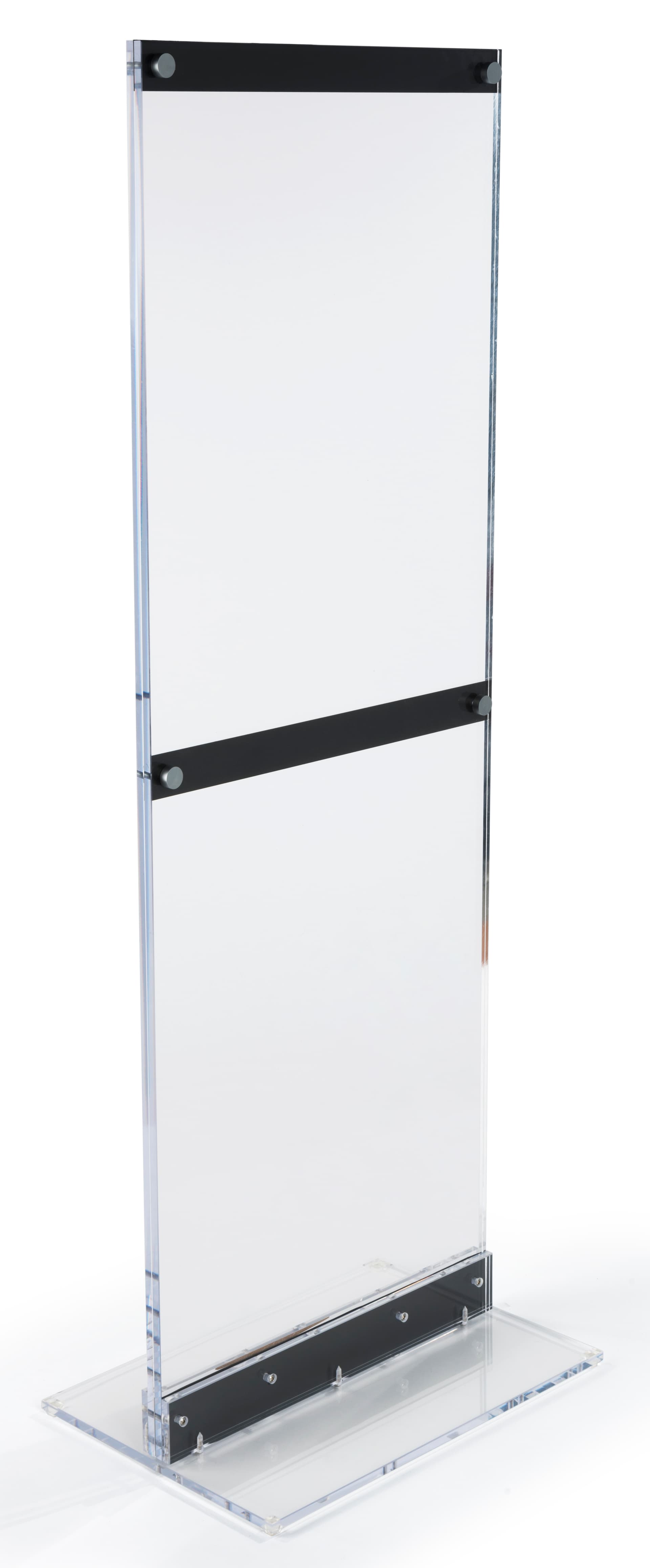 Floor-Standing Acrylic Graphic Holder Shown Without Graphics