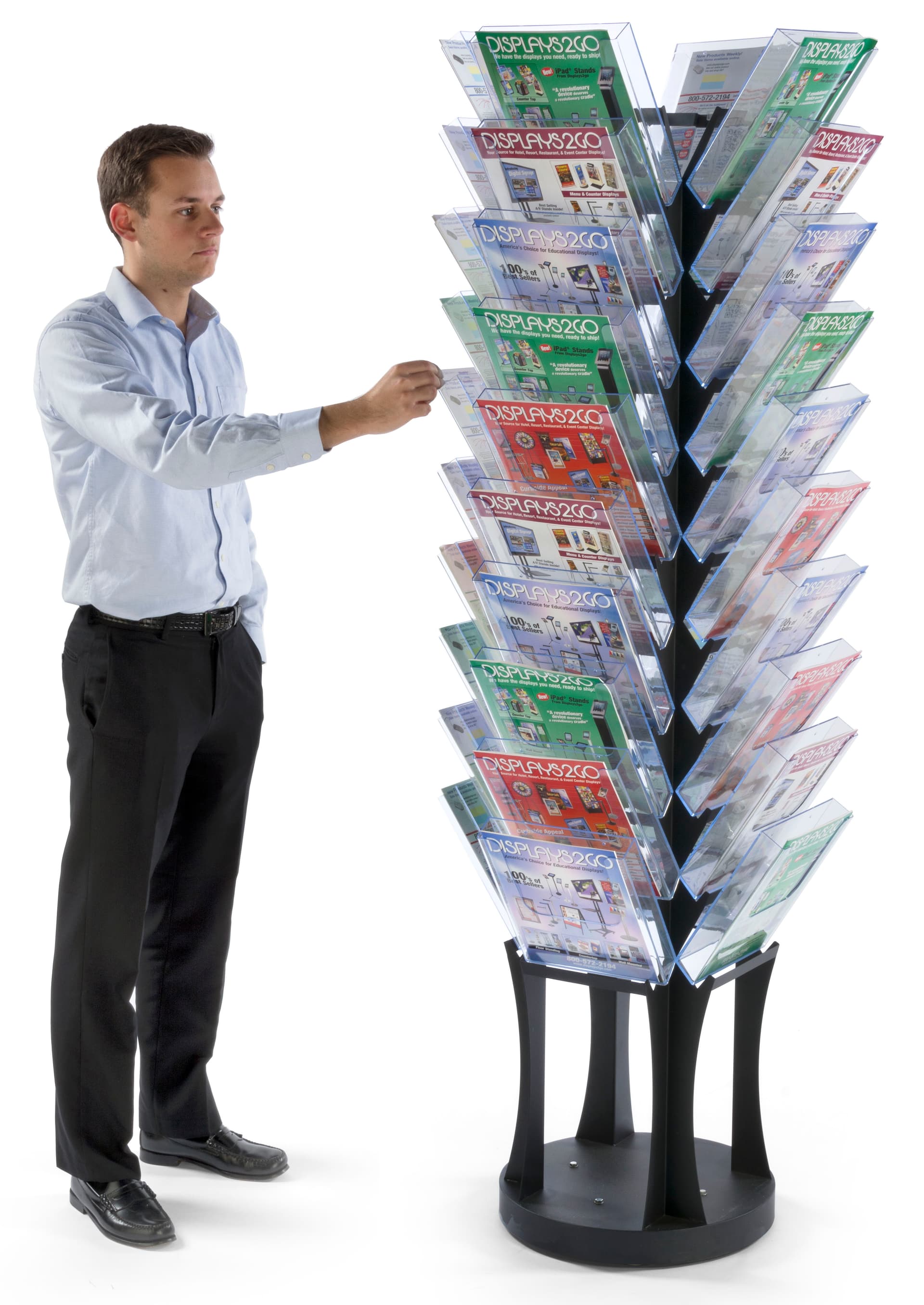 Revolving Magazine Holder | Space Saving | Displays2Go