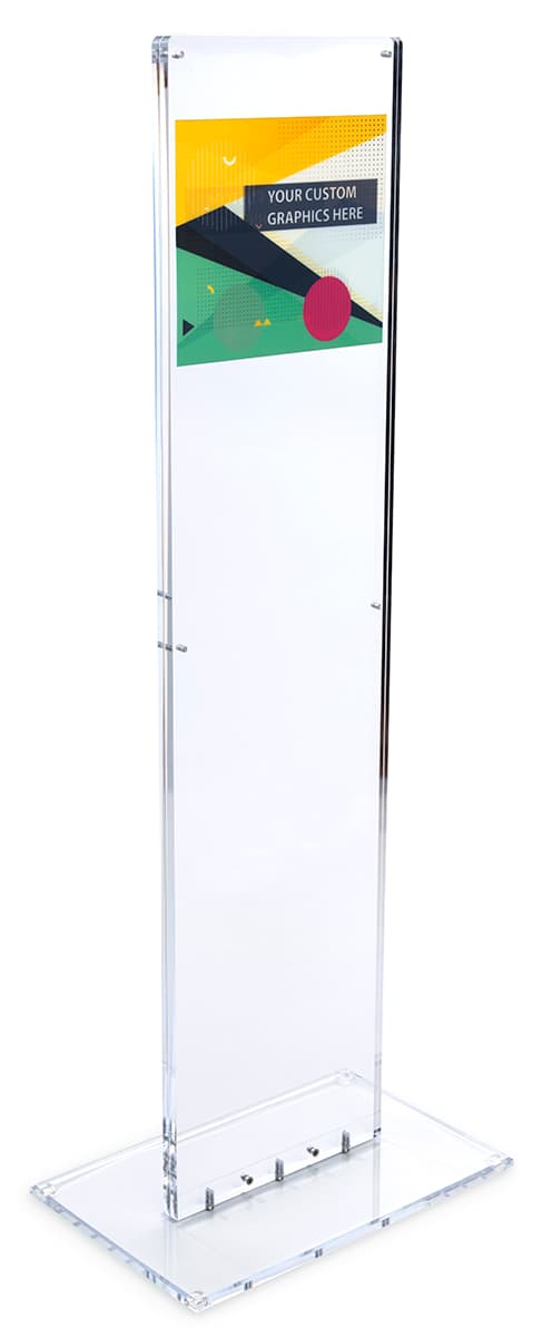 Magnetic closure indoor acrylic floor sign totem display 