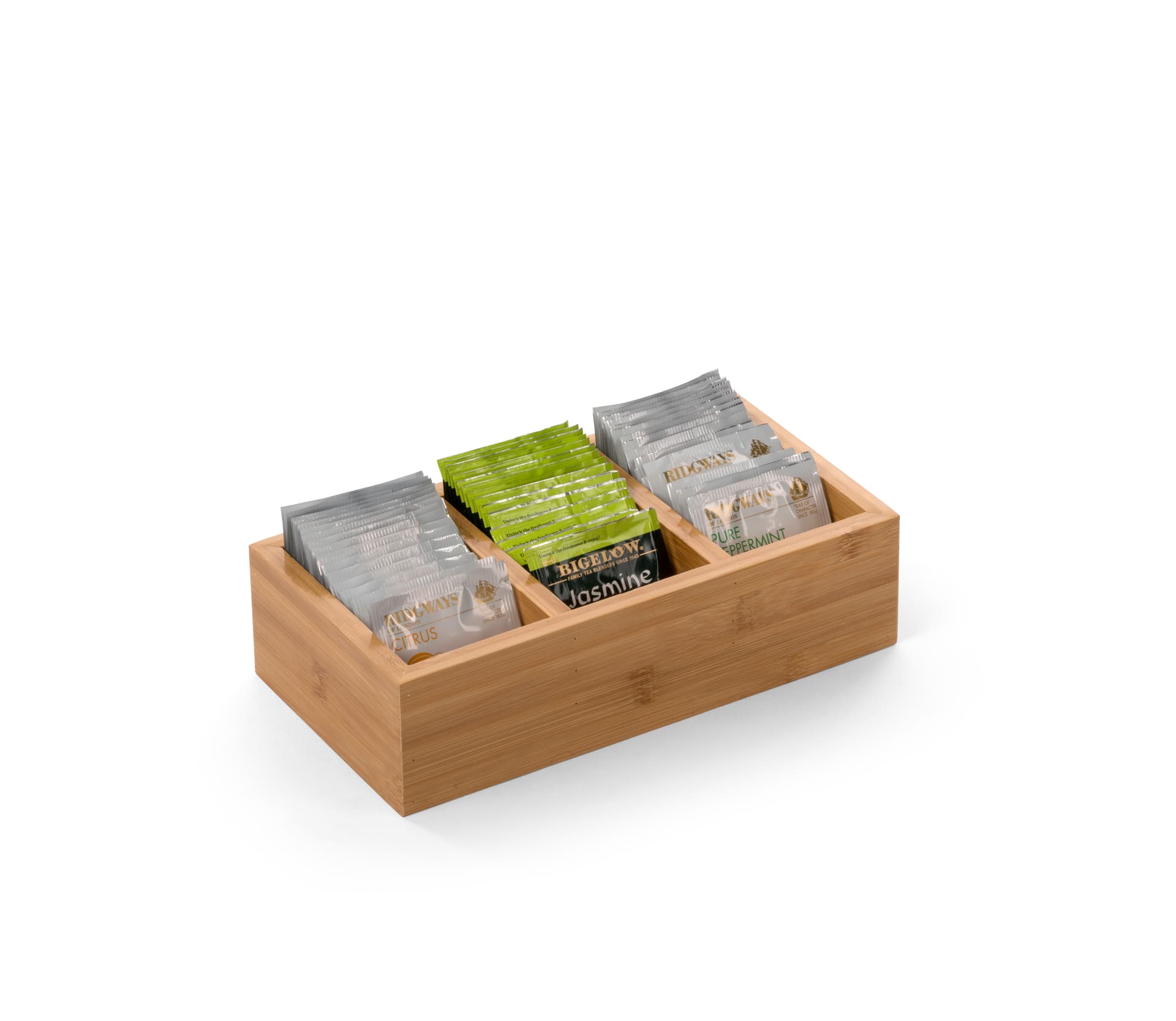 Condiment Packet Dispenser | Three Compartment Bamboo Organizer ...