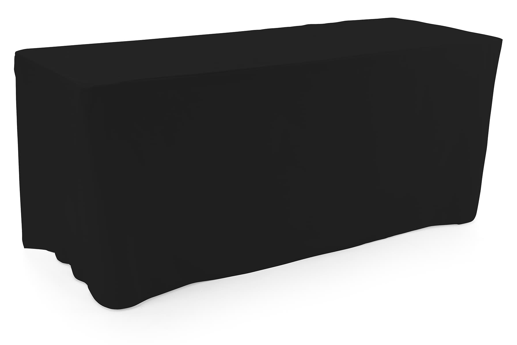 Black trade show table throws 