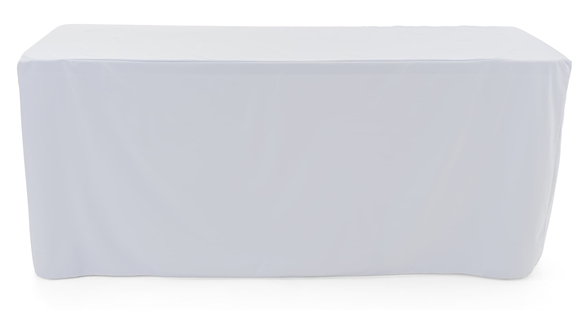 Trade show table throws with flame retardant material