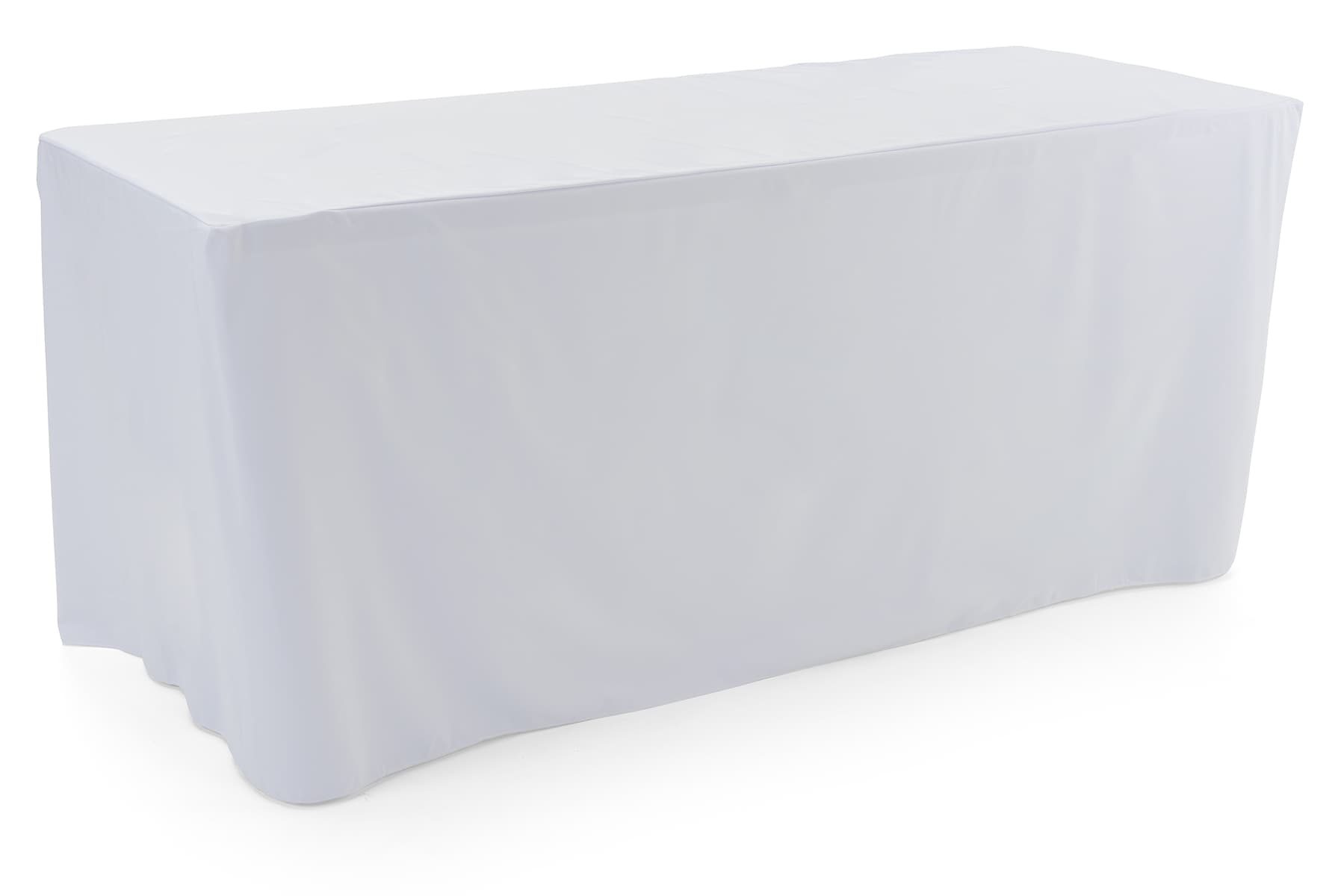 White trade show table throws 
