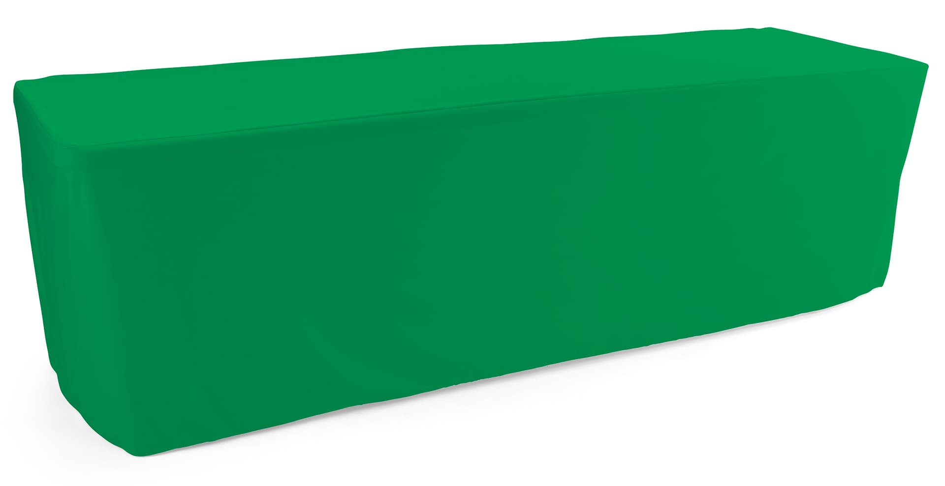 Kelly green trade show table throws fit 96 inch long tabletops 