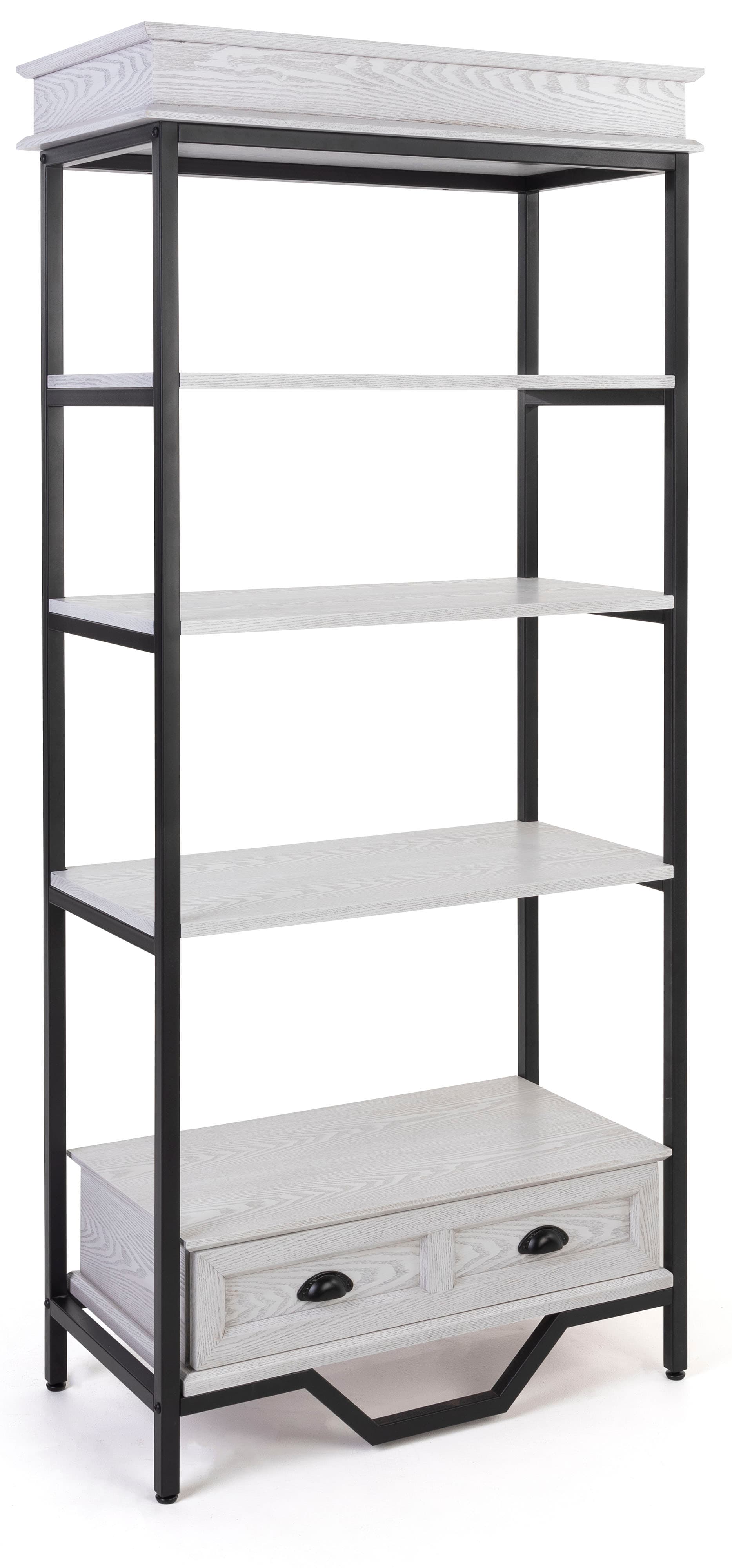 French country etagere shelving with whitewash MDF