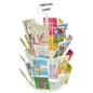 Rotating Greeting Card Display w/ Sign Clip, Countertop, 24 Pockets - White
