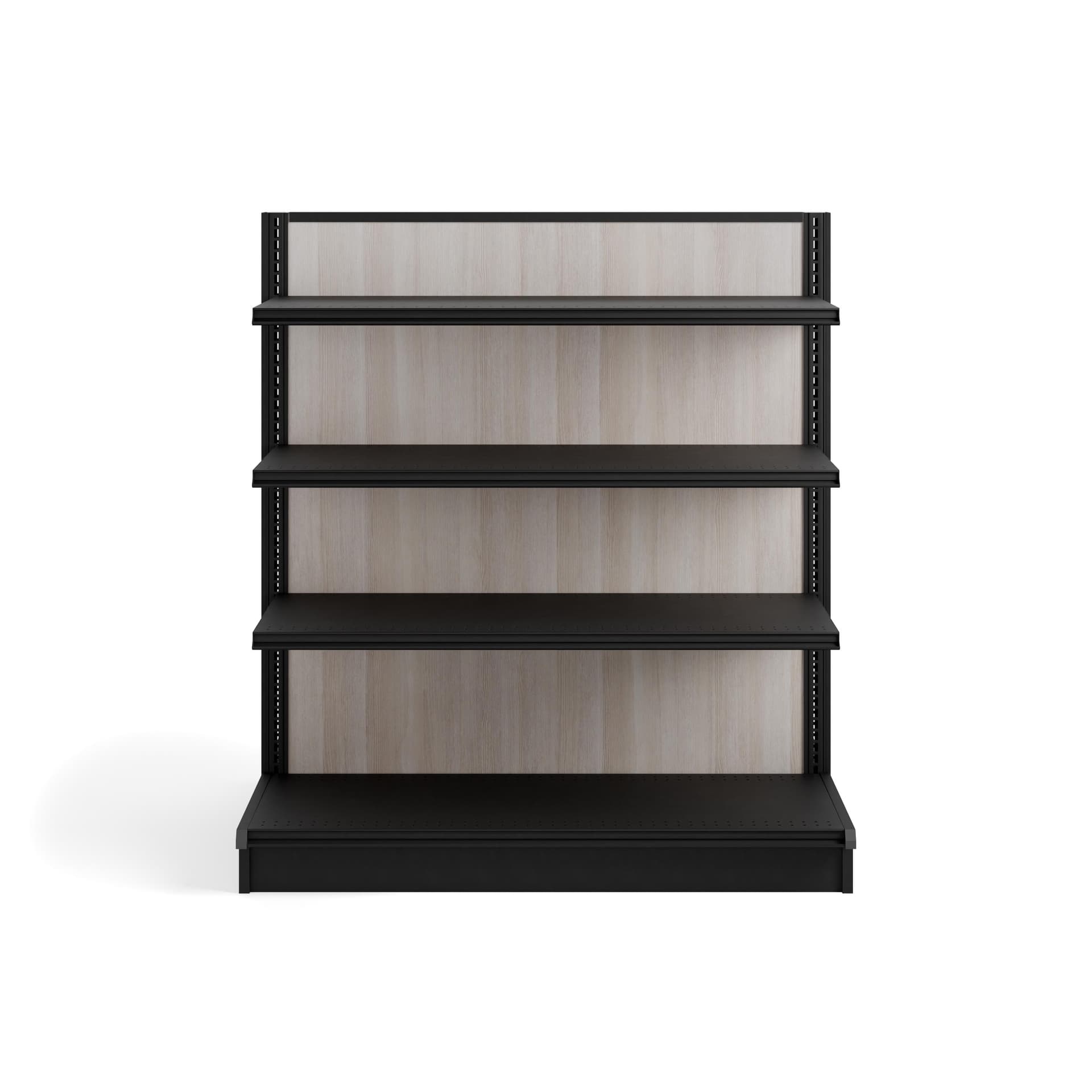 three shelf retail gondola shelving