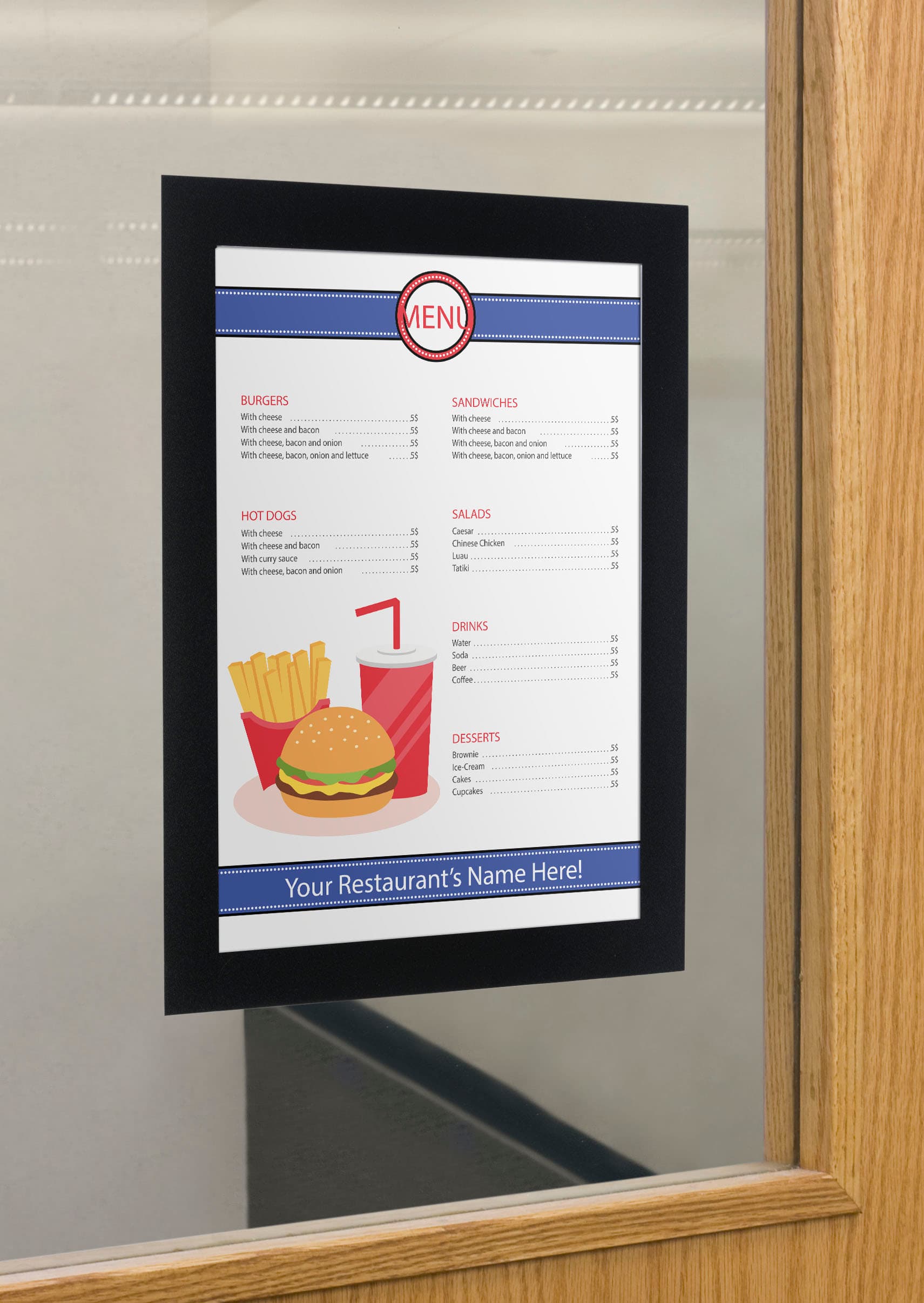 One Time Use 8.5 x 11 Peel and Stick Sign Holder