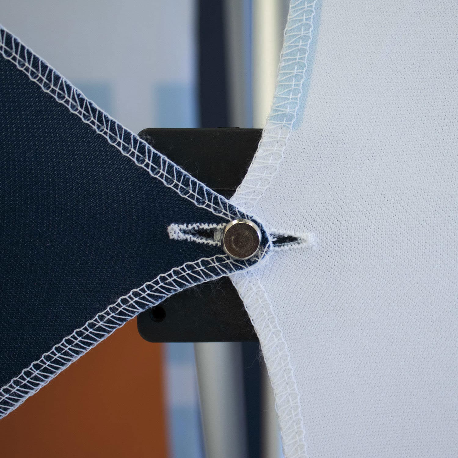 Trade show popup with buttoned graphics