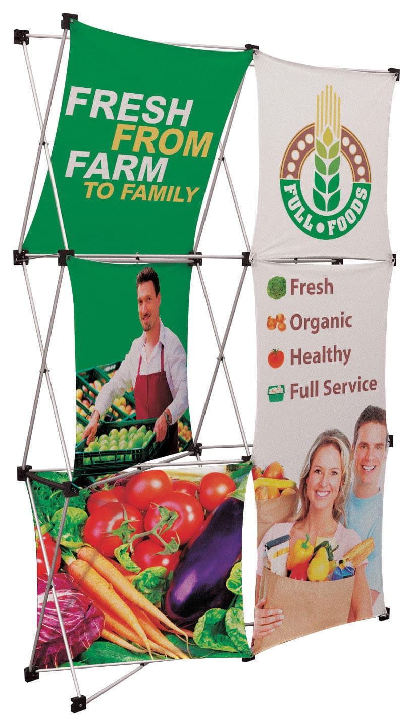 Trade show popup with dye-sublimated fabric panels