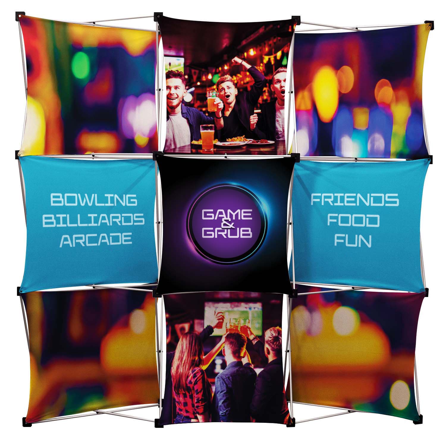 Pop up displays with custom graphics