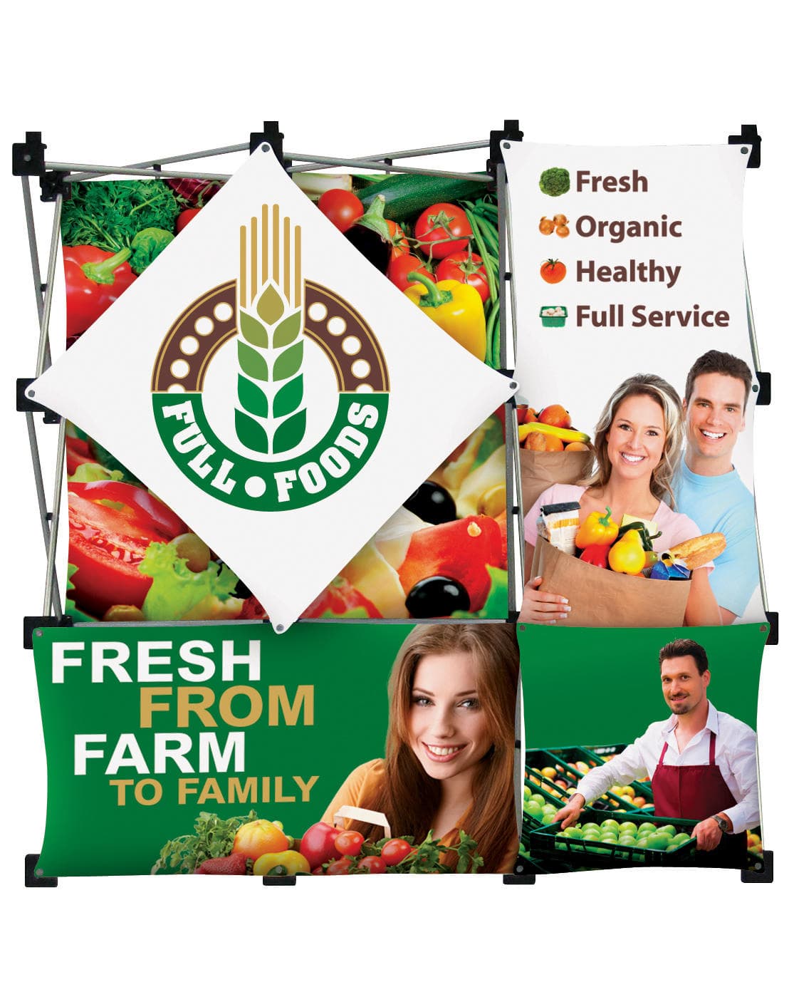 3 x 3 pop up with silver aluminum frame