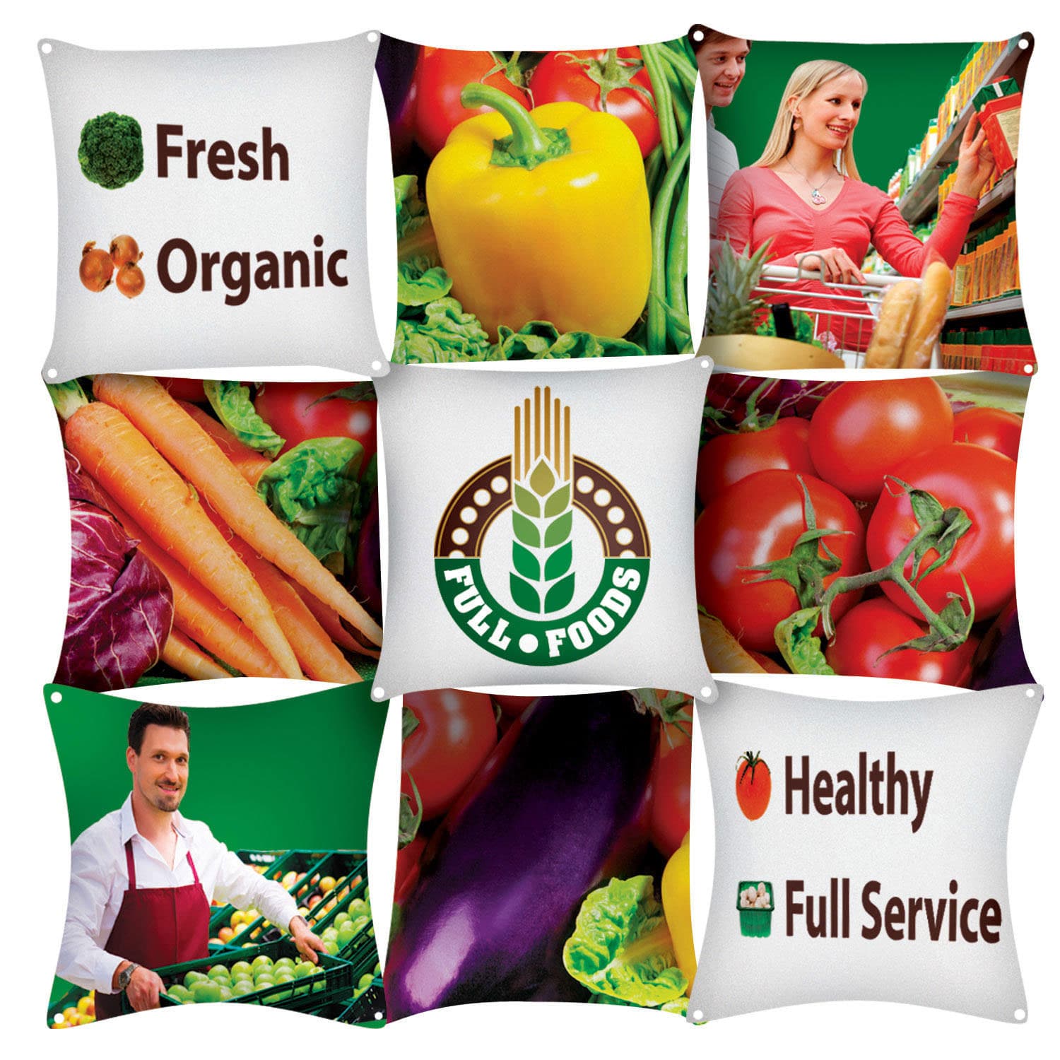 Set of 9 custom square panels for GEOTT3X3B with dye-sublimated graphics