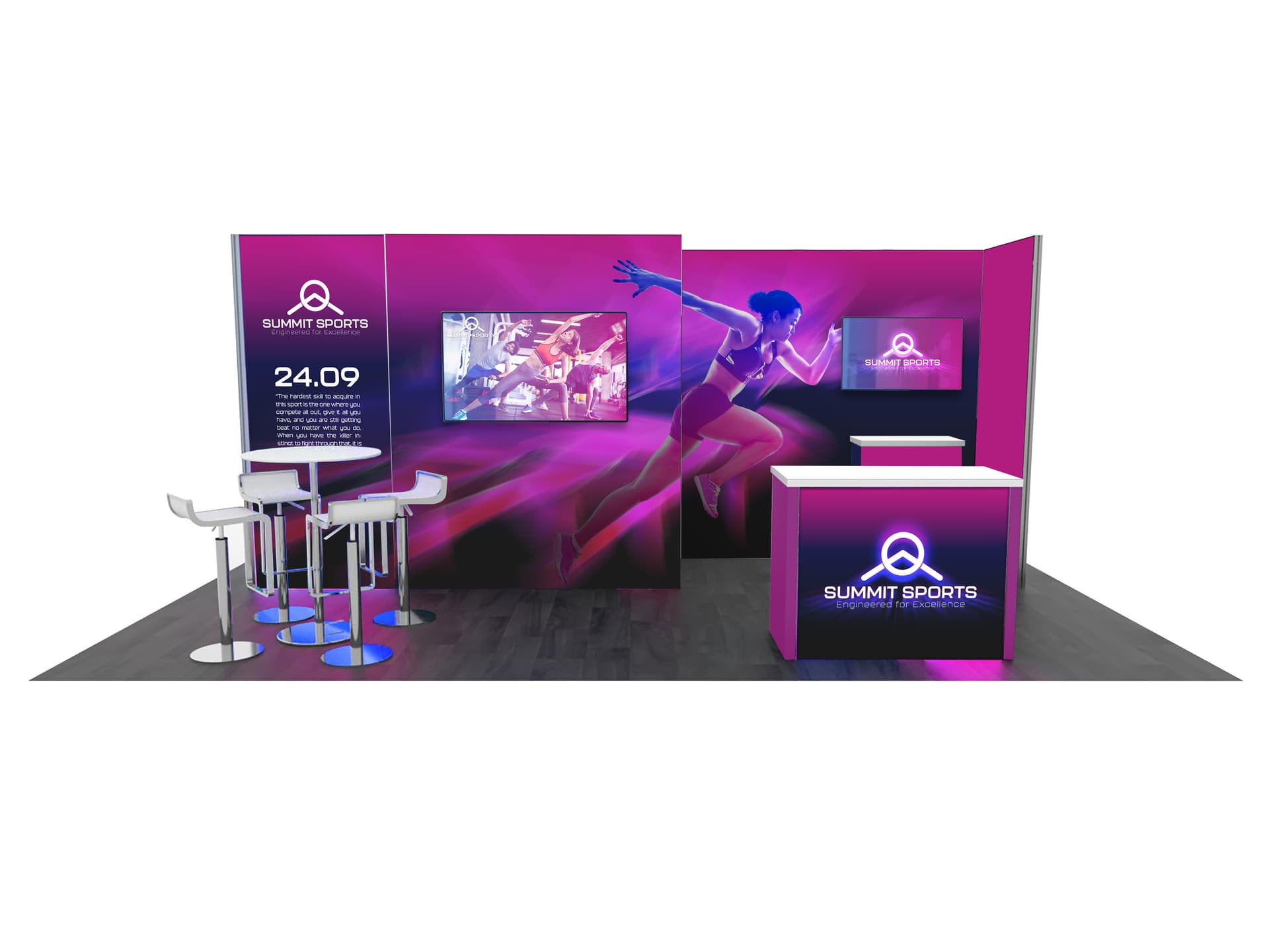 10x20 exhibit booth with tool free assembly