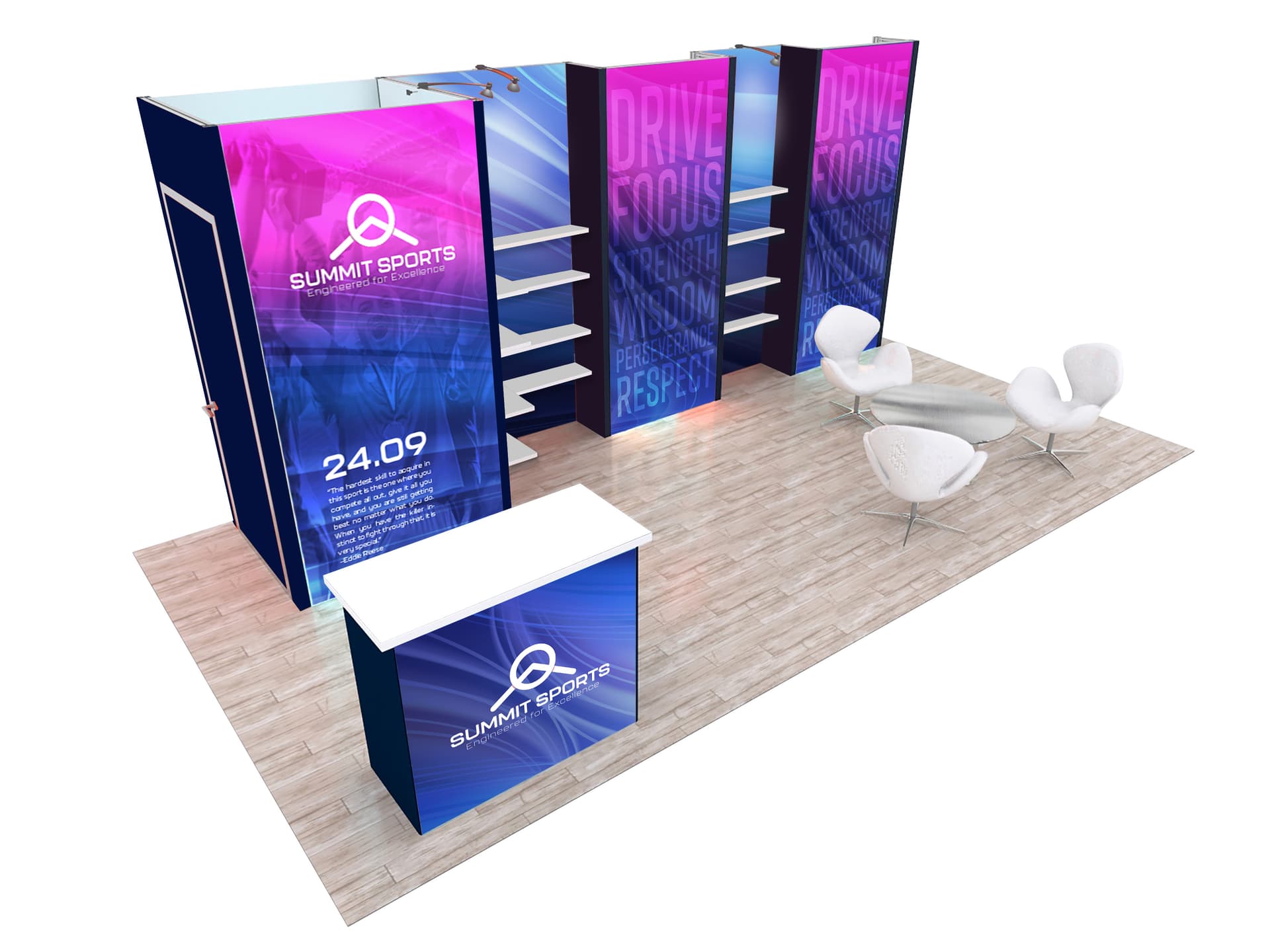 10x20 modular exhibit booth with portable design