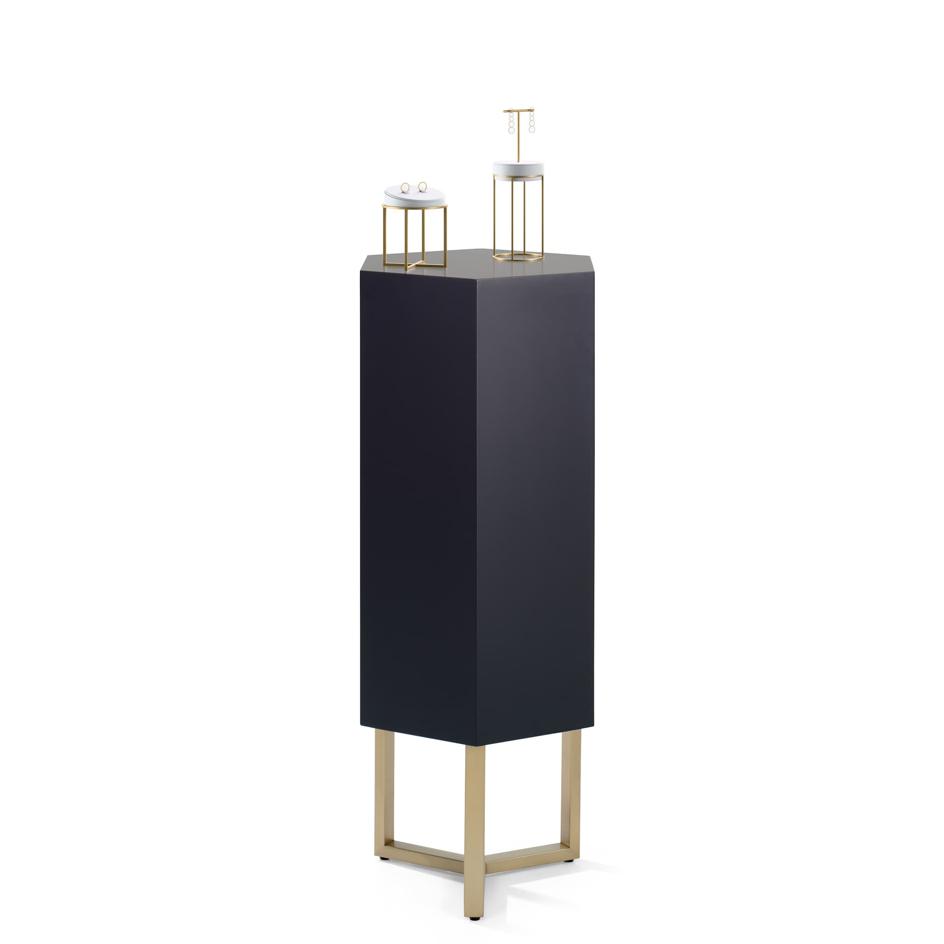 Floor standing pedestal with sleek contrast design