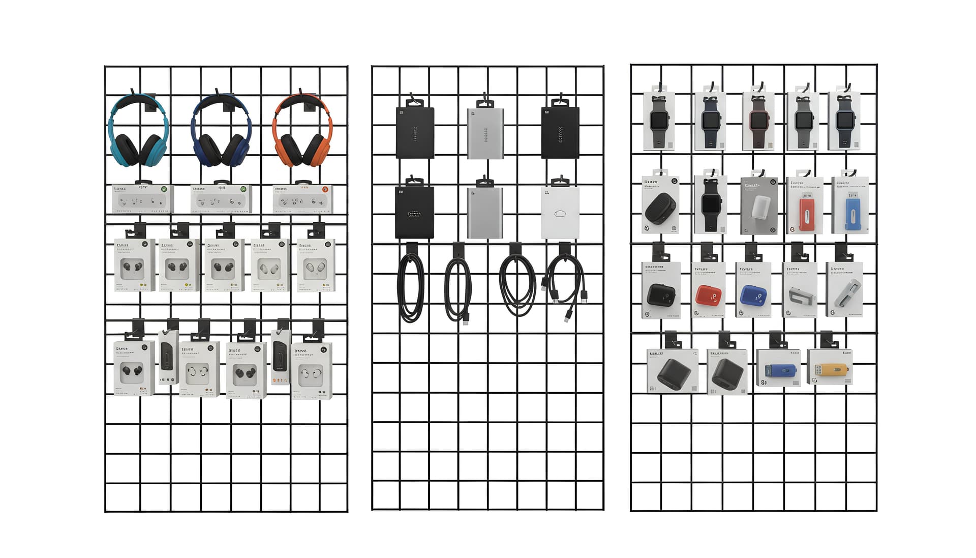 Gridwall panel display for retail merchandise