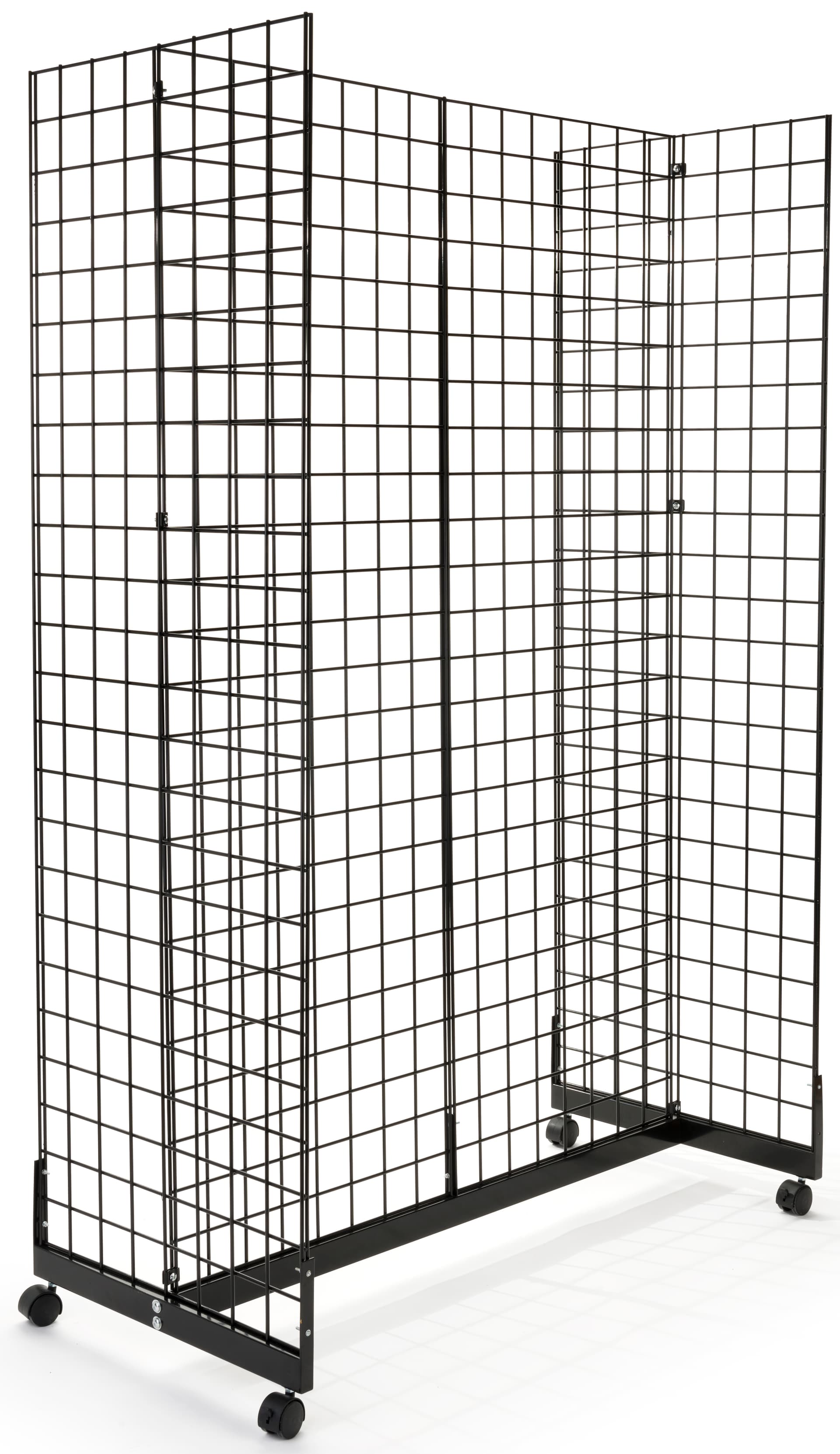 Black Gridwall H-Unit Gondola with 4 Panels