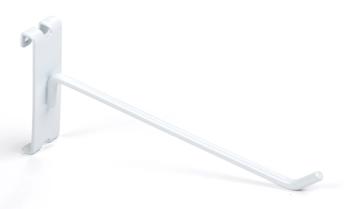 Set of (25) 8" white wire grid panel display hook