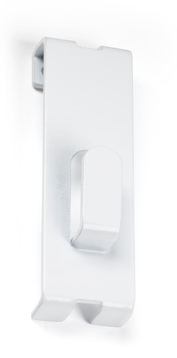 Gloss white gridwall utility notch hook