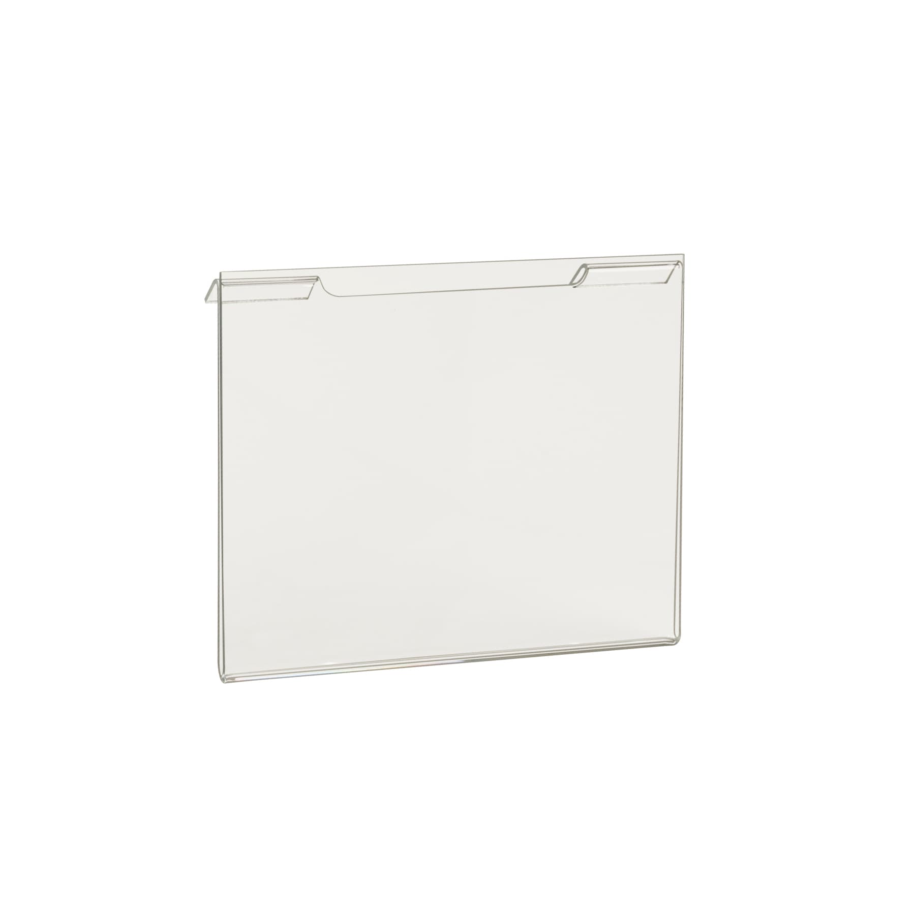 Acrylic gridwall sign holder with an 7 inch by 5.5 inch media size