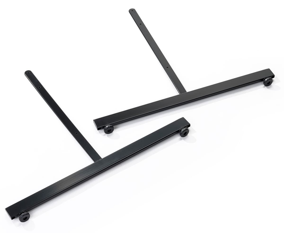 Double sided black gridwall T base rectangular tube