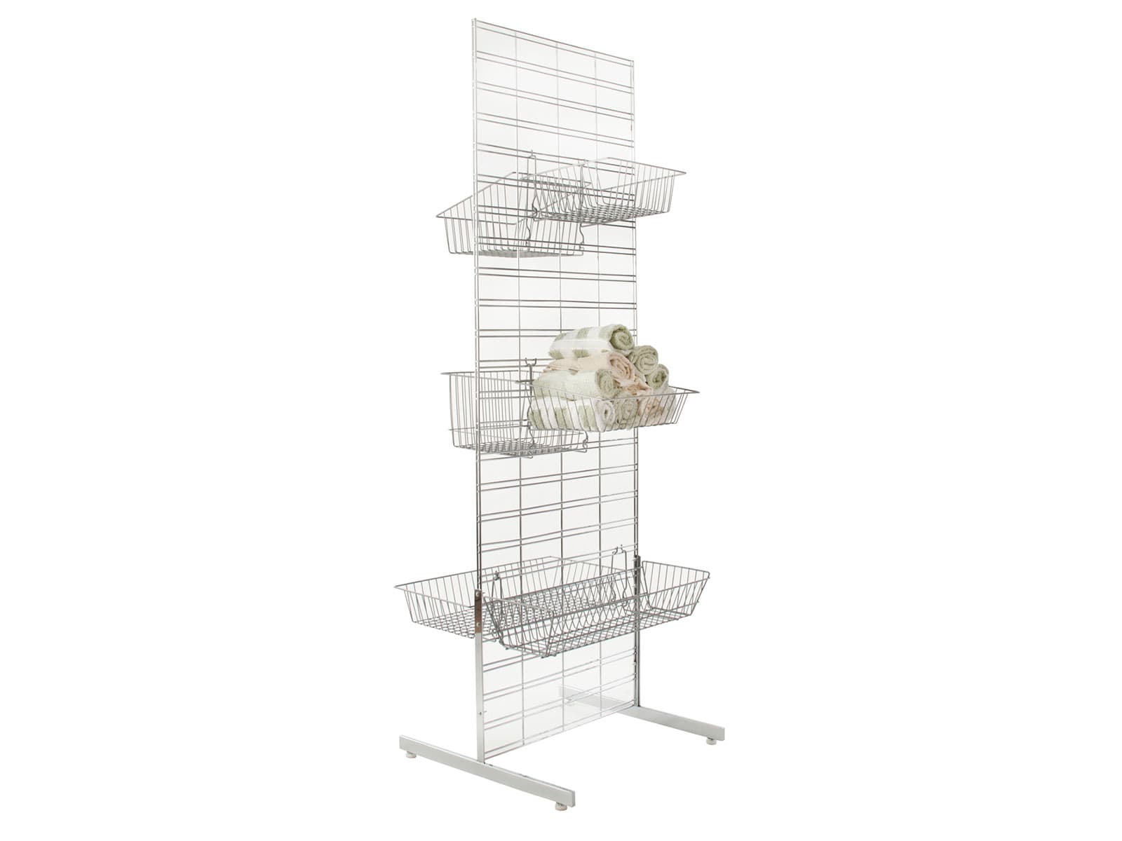 Grid panel legs create double-sided gridwall displays