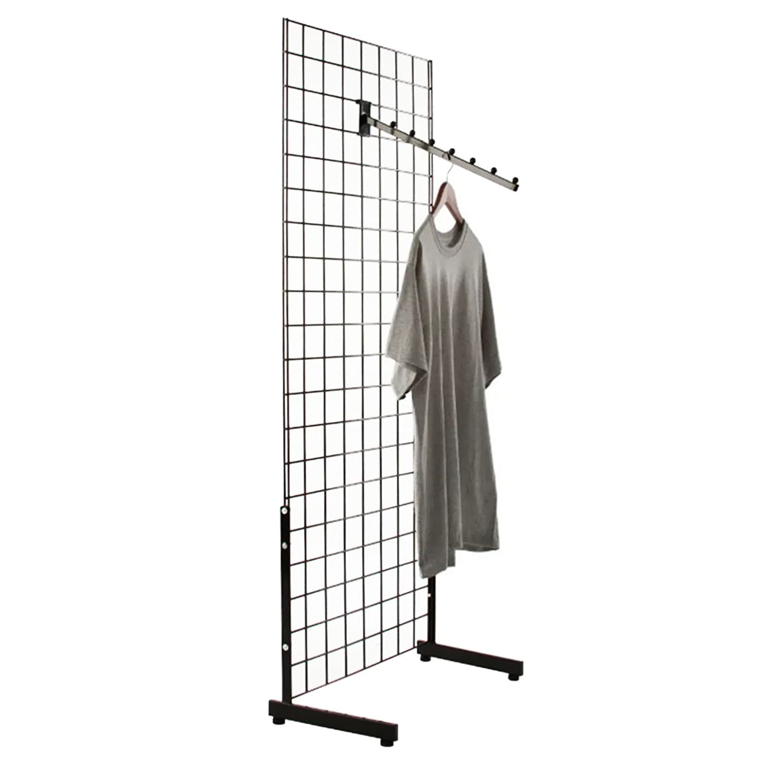 L-shaped gridwall legs allows grid panels to be placed anywhere