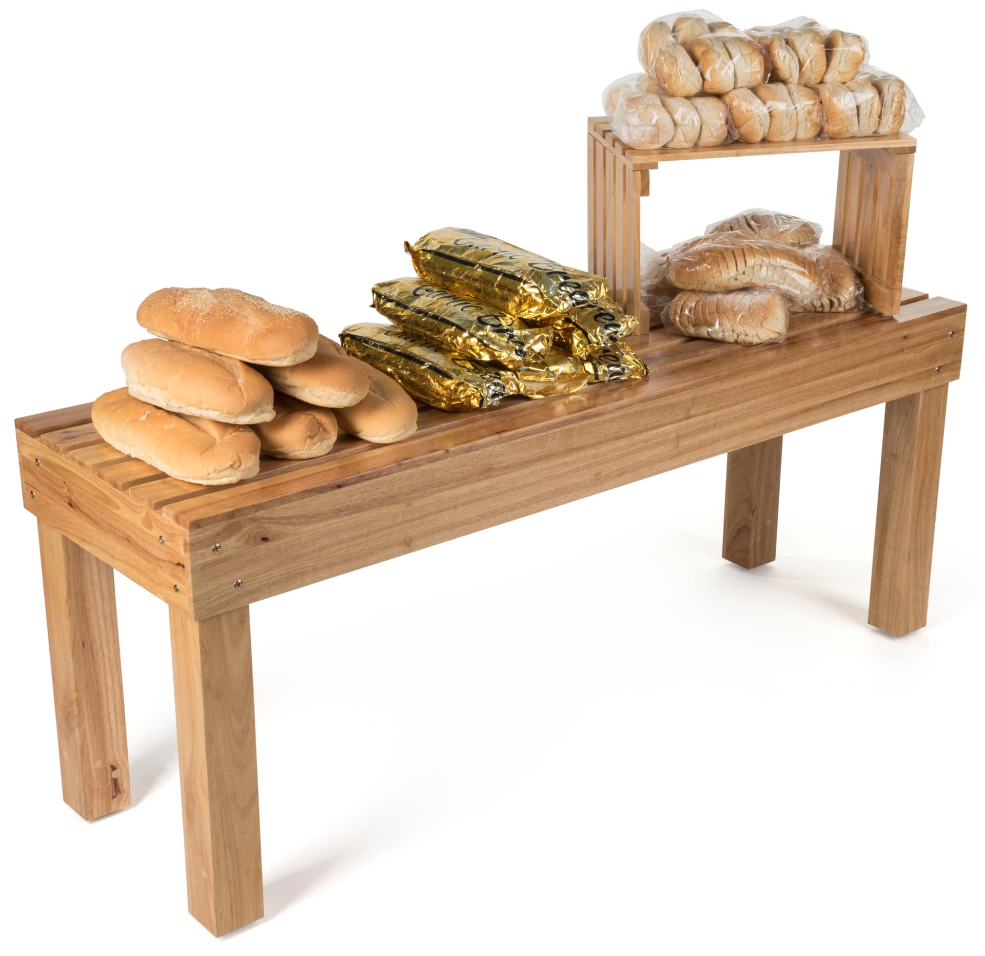 Wooden Stacking Tables with Breads