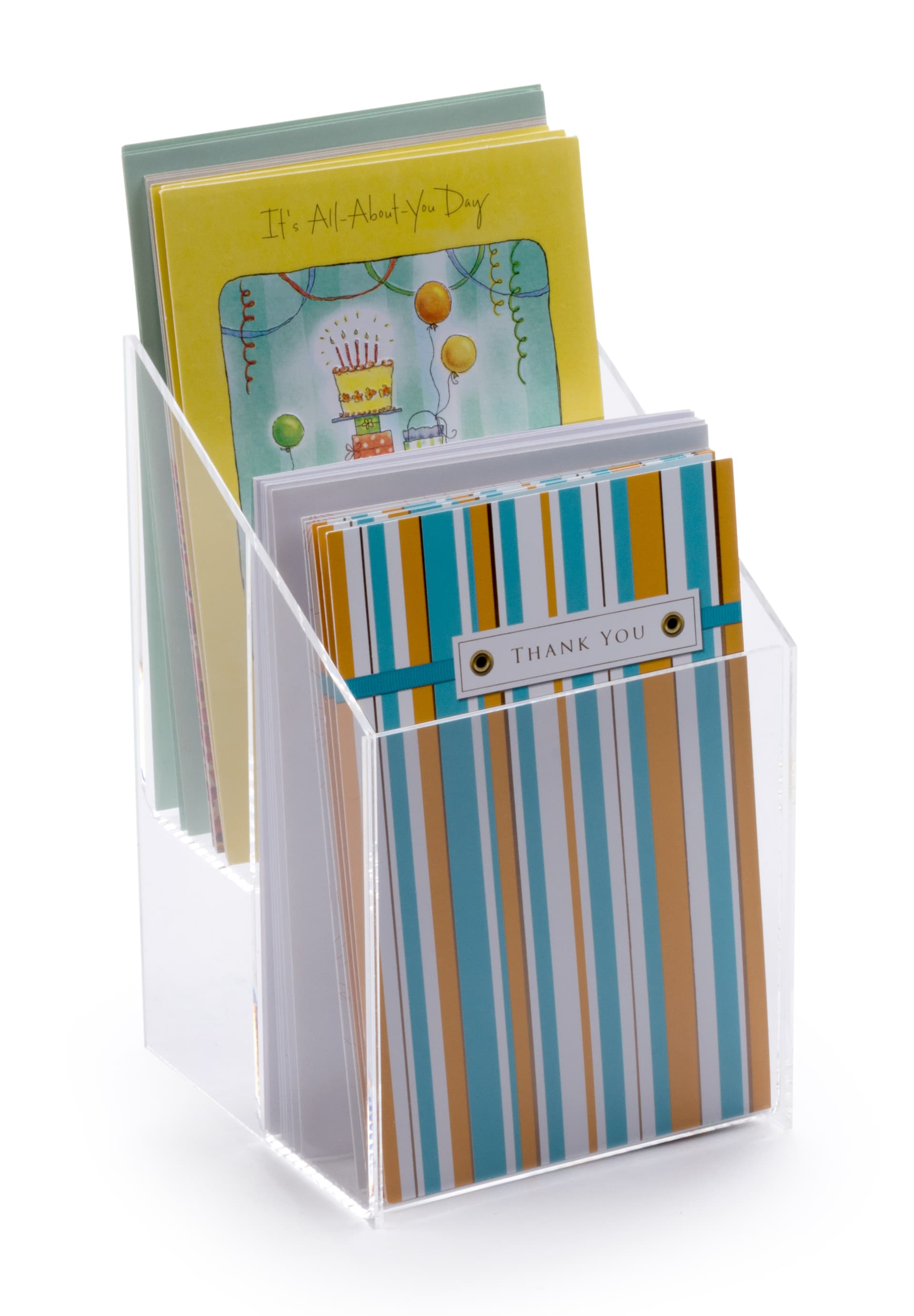 2 Pocket Tiered Acrylic Brochure Racks For 5-1/2" Literature