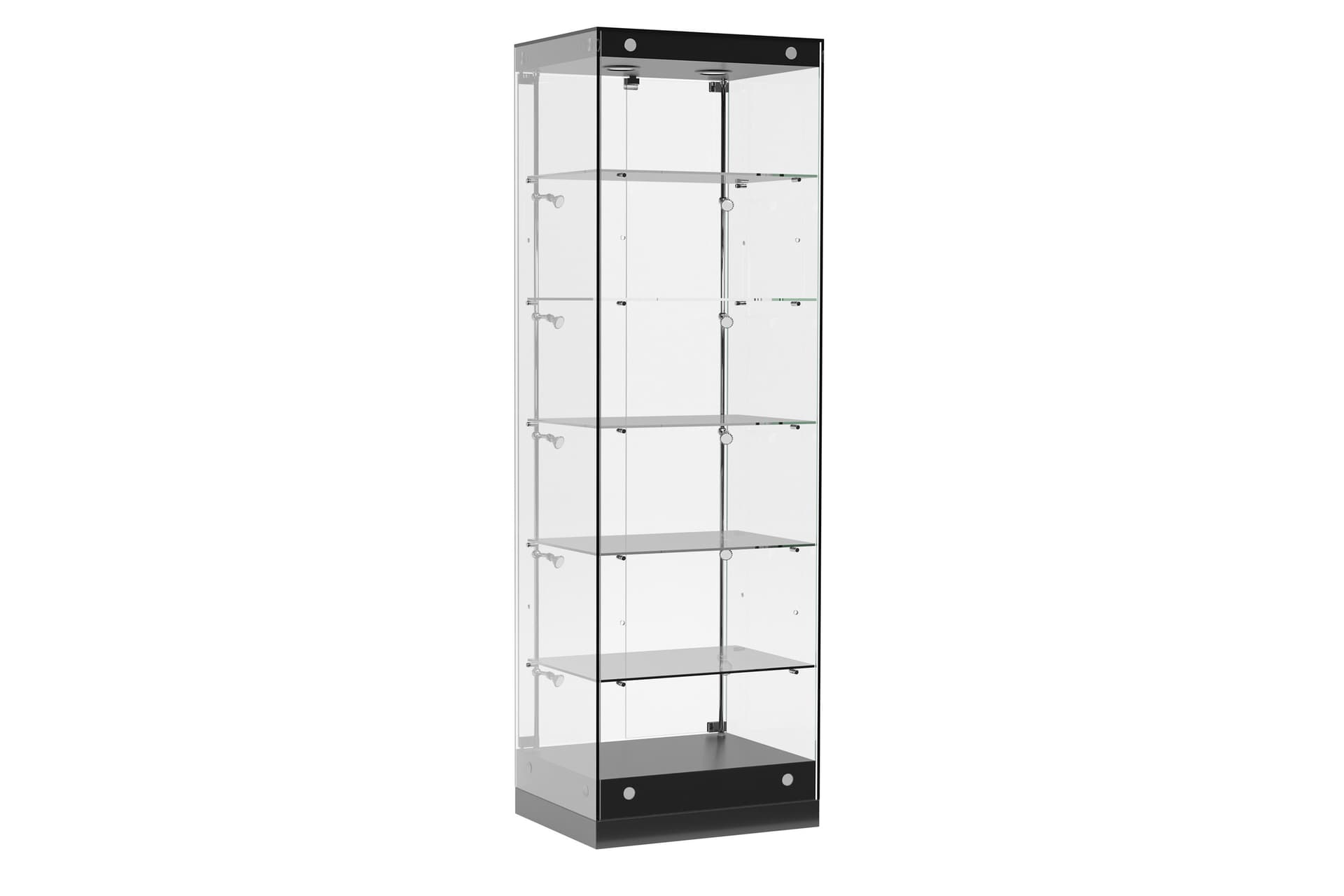 Glass Tower Cabinet with Height Adjustable Shelves