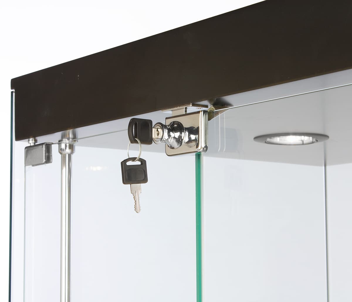 Lockable Glass Tower Cabinet