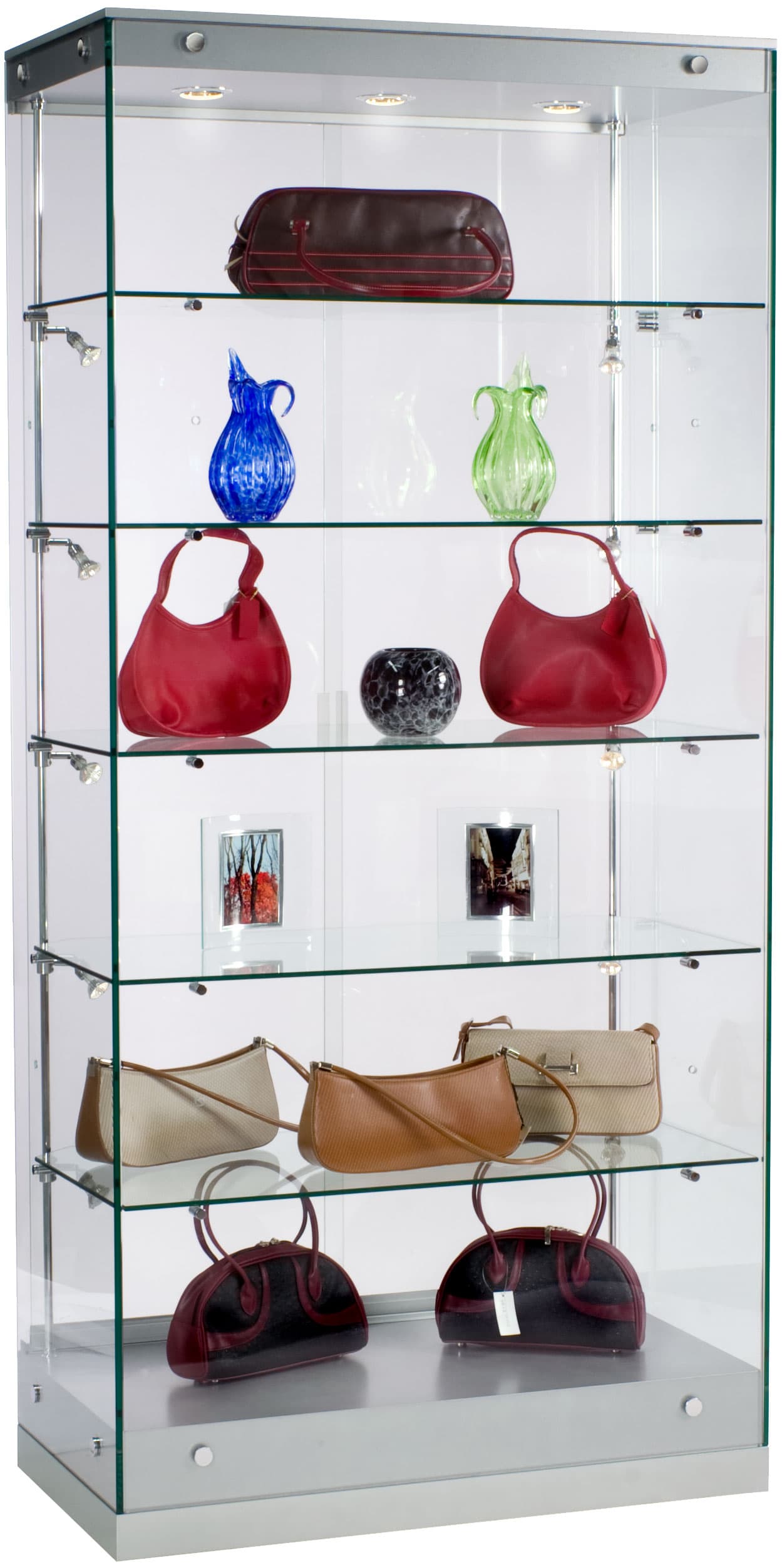 Display Showcases: Silver Grace Tyler Showcases - Silver Painted MDF