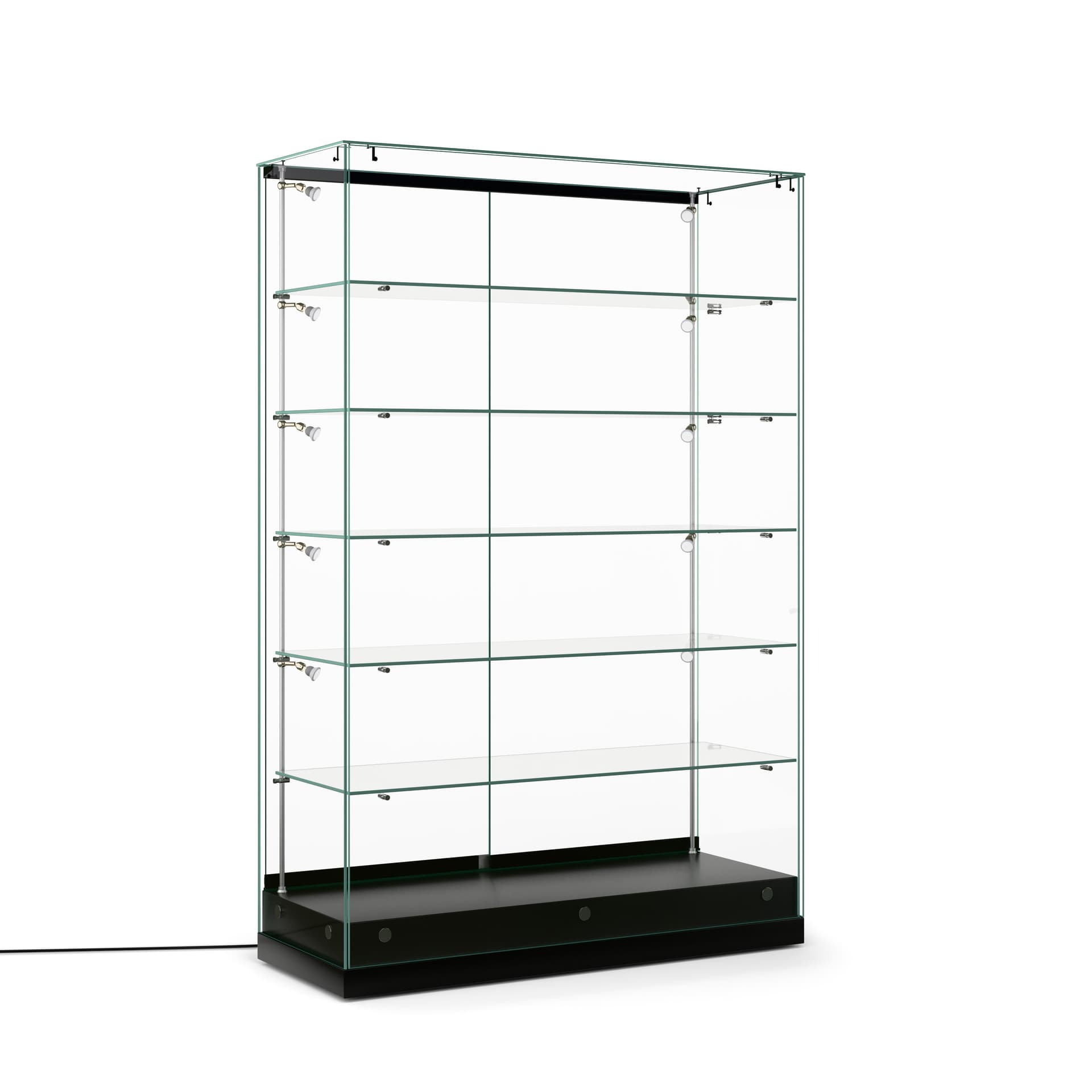 All Glass LED Showcase with 5 Shelves