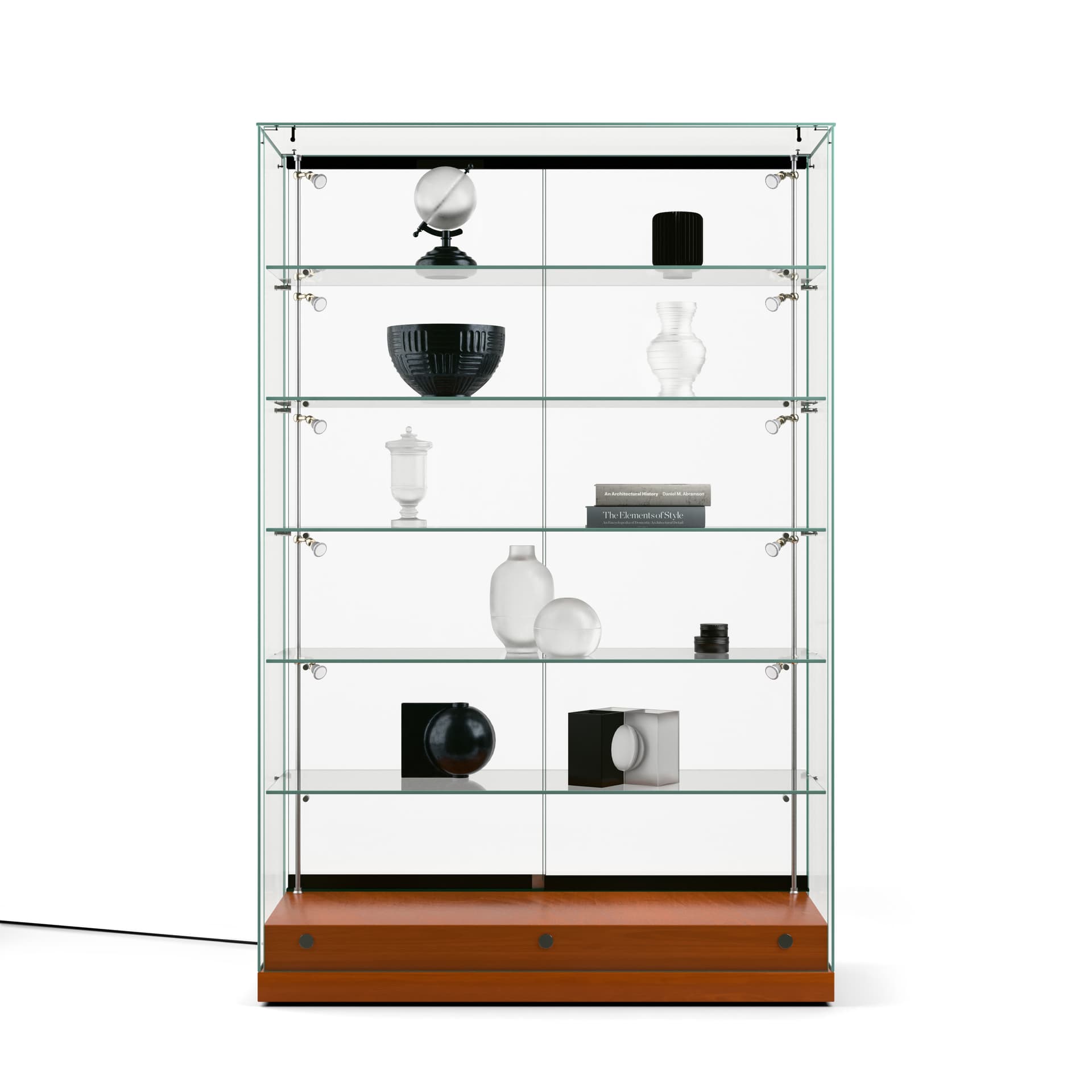 Glass Curio Display Case, Cherry