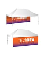 10 x 20 pop up canopy backwall with hook and loop placement style