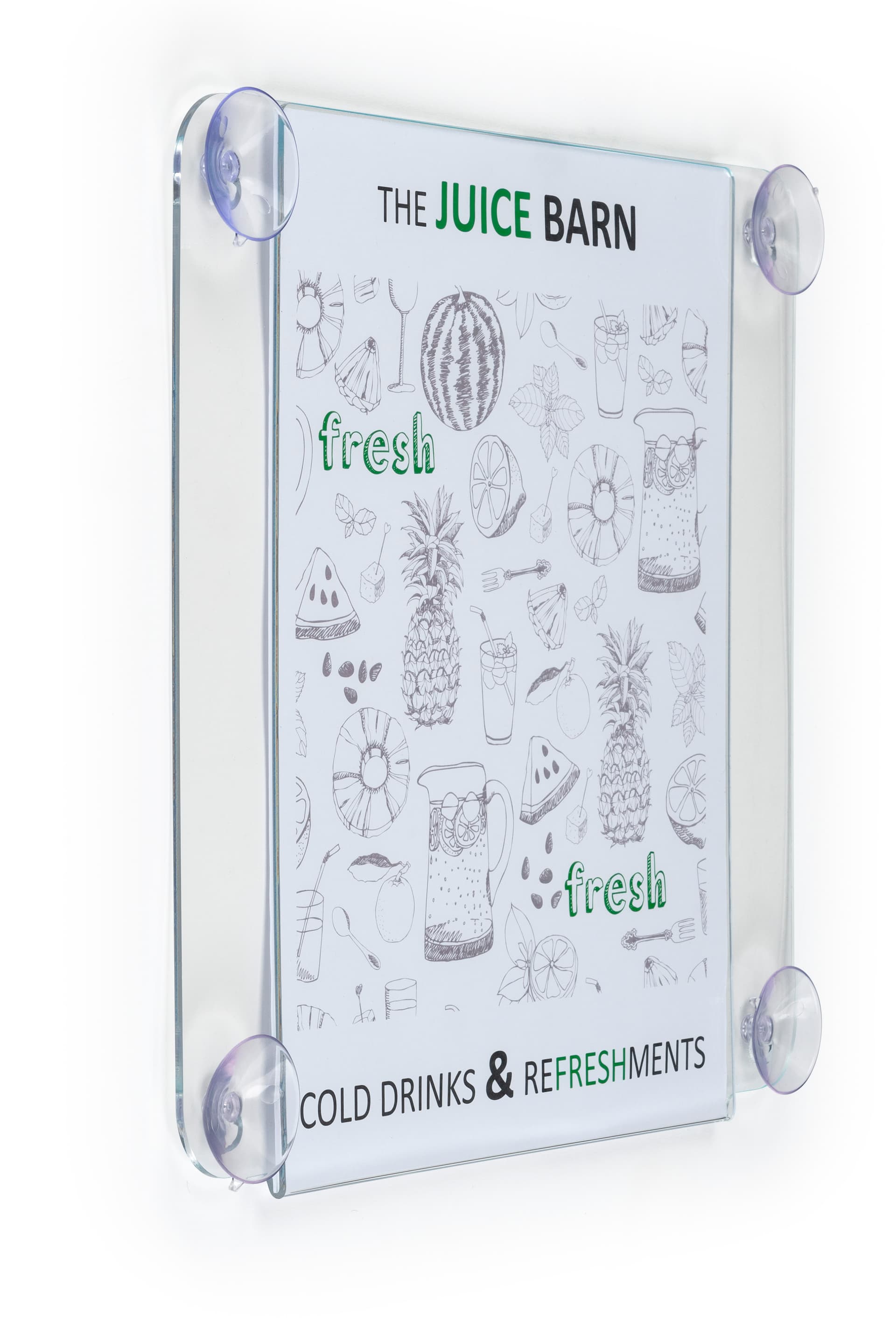 Window sign holder with acrylic thickness of 0.125 inches 