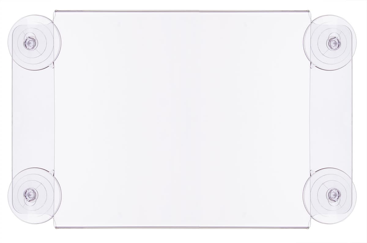 Window sign holder is made from recycled acrylic 